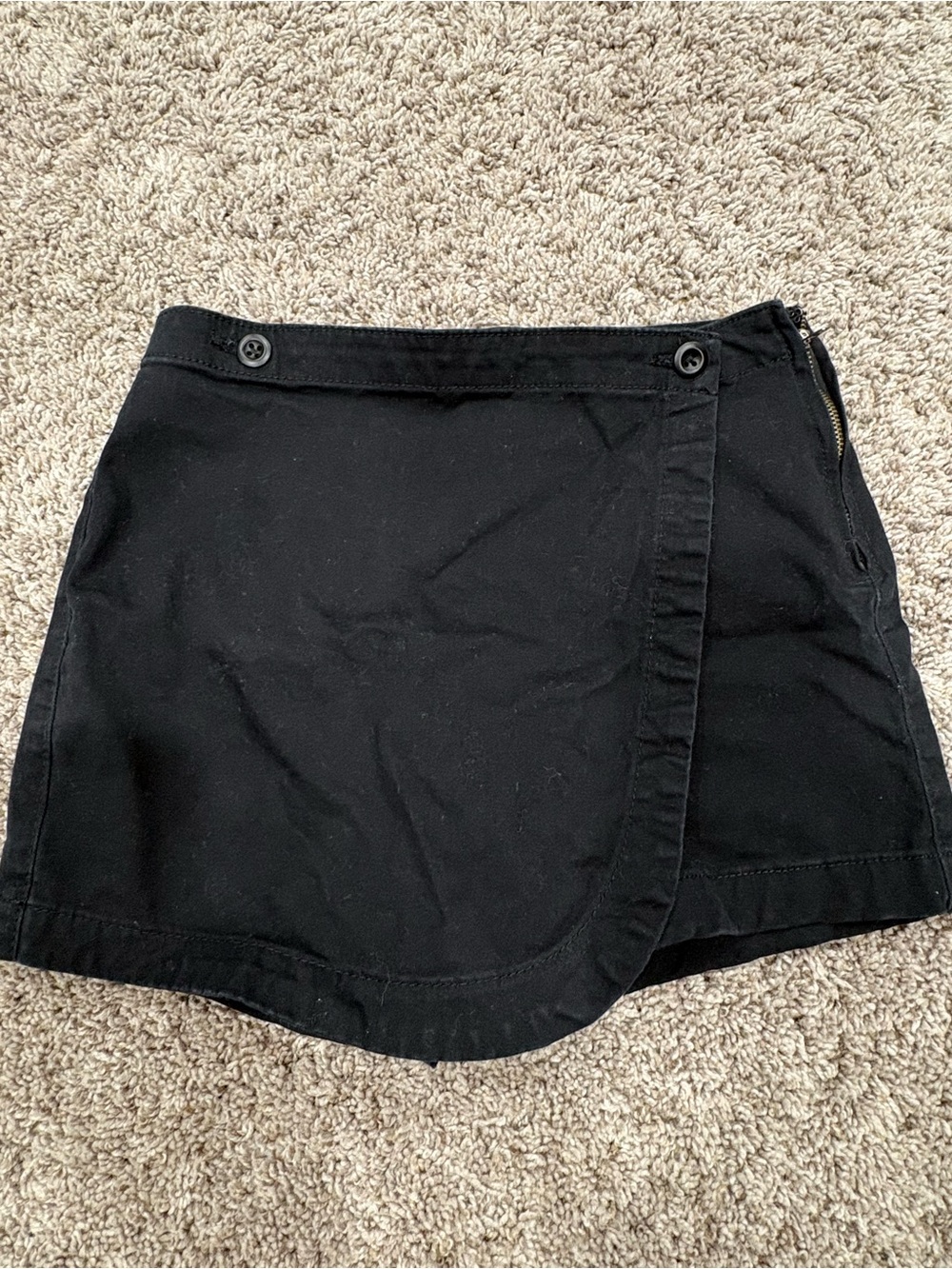 wild fable Black Wrap Skort with Button Detail